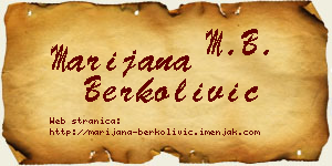 Marijana Berkolivić vizit kartica